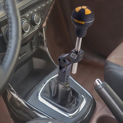 Car Aluminium Adjustable Height Lever Extension For Shift Knob Black w/ Adapter