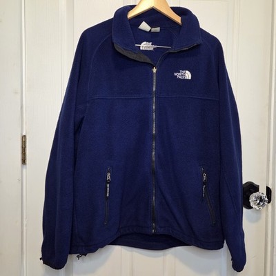 North Face Fleece Jacket L Full Zip Blue Outdoors Camping Hiking Cabin POLARTEC