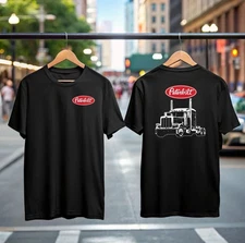 Peterbilt Truck Trucker Logo Unisex Black T-Shirt, Meaningful Gifts For Dad.