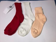 VINTAGE80's COTTON SLOUCH/CUFF DOWN ANKLET SOCKS   SIZE 9-11 USA SOLID COLORS