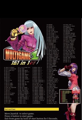 New version MVS SNK 161 in 1 Multi games cartridge NEO GEO 161