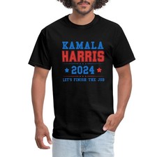 Kamala Harris 2024 Campaign Design Let's Finish the Job Men's T-Shirt