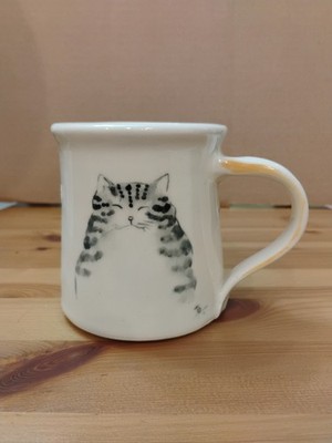 Studio Art Pottery Fat Cat Mug Japanese Symbol For Cat?