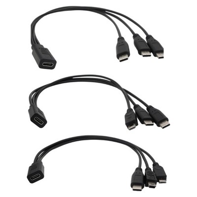 USB Type C Splitter Chargers Cable Highly speed Data Transfer Cord 30cm Length
