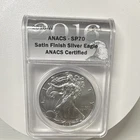 U.S. Mint 2016 American Silver Eagle $1 1 oz .999 Satin ANACS SP70