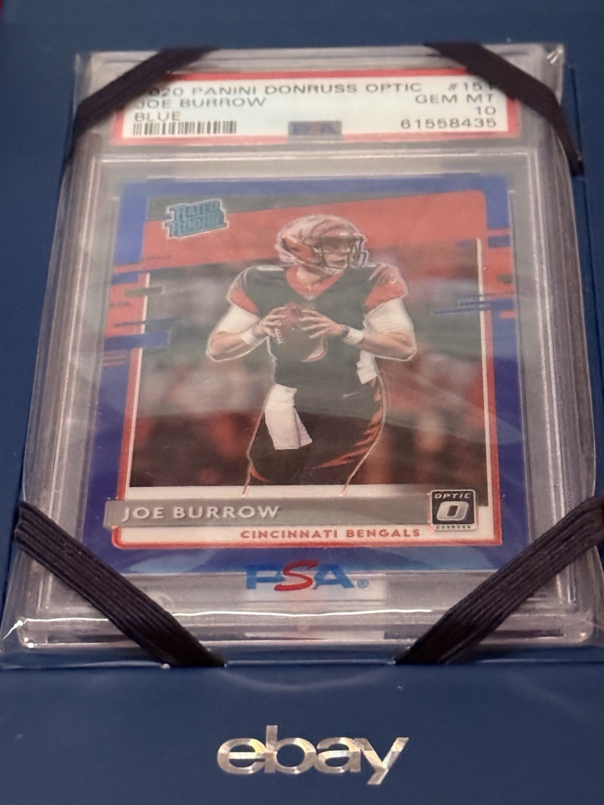 2020 PANINI DONRUSS OPTIC #151 BLUE PRIZM JOE BURROW /179 PSA 10