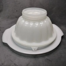 VTG Tupperware Jel-N-Serv Jello Mold SET #616 White 6pc w/8" Y Lid 229 ~No Tulip