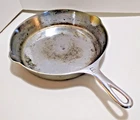 Chrome Plated Griswold Cast Iron Skillet No 8 Erie PA USA 704A Block Logo Rusty