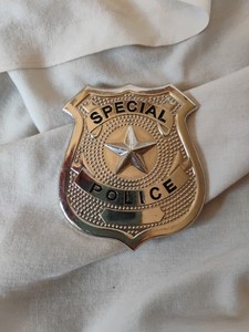 Vintage Obsolete Special Police Silver Star Shield Badge Pinback Collectible