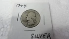 1944  Washington Quarter 25C Silver Circulated Uncertified US Coin