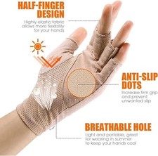 INOGIH Women Fingerless Sunblock Gloves UV Protection Non-Slip Outdoor