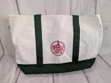 NWT Trader Joe’s Large Canvas Tote Bag Christmas Green Limited Edition Reusable