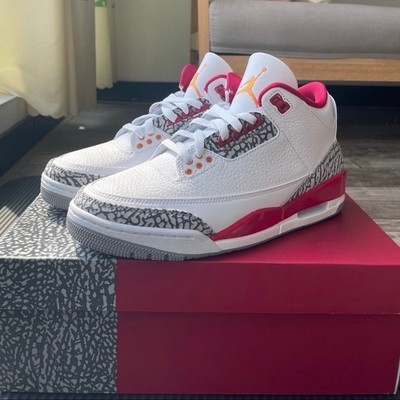 Nike Air Jordan 3 Retro ''Cardinal Red'' Men's Mid Top Basketball Shoes