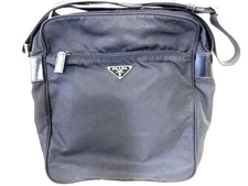 Prada Nylon Black Shoulder Bag Triangle Logo Vintage Authentic