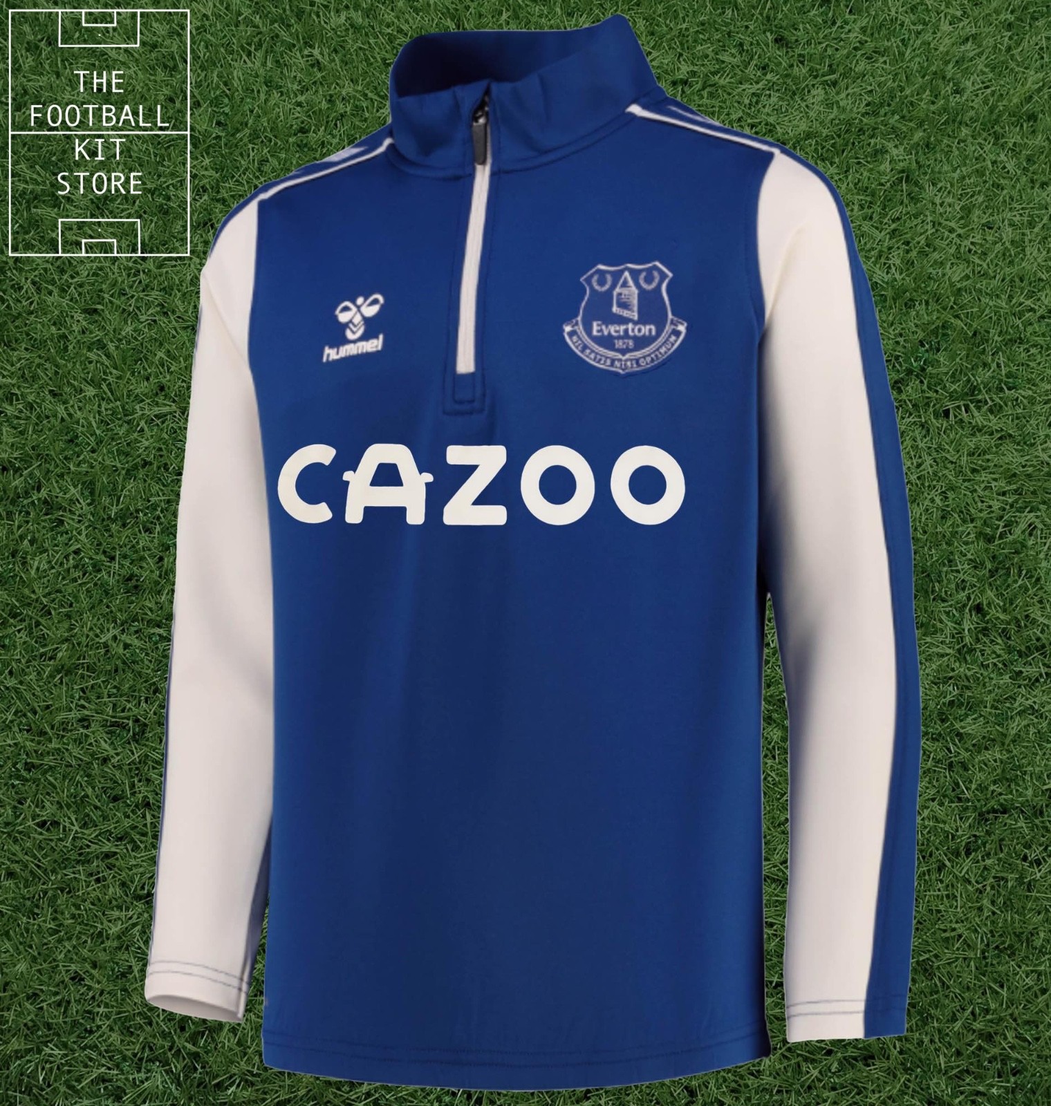 Everton Training Top Mens - Official Hummel EFC 1/4 Zip Sweater - Large