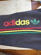 Vintage 90s Adidas Cotton Shorts Size M Black Three Stripe Trefoil Logo