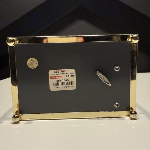 Vintage 1980s Asian Beveled Glass Music Jewelry Box - Foto 5 di 5