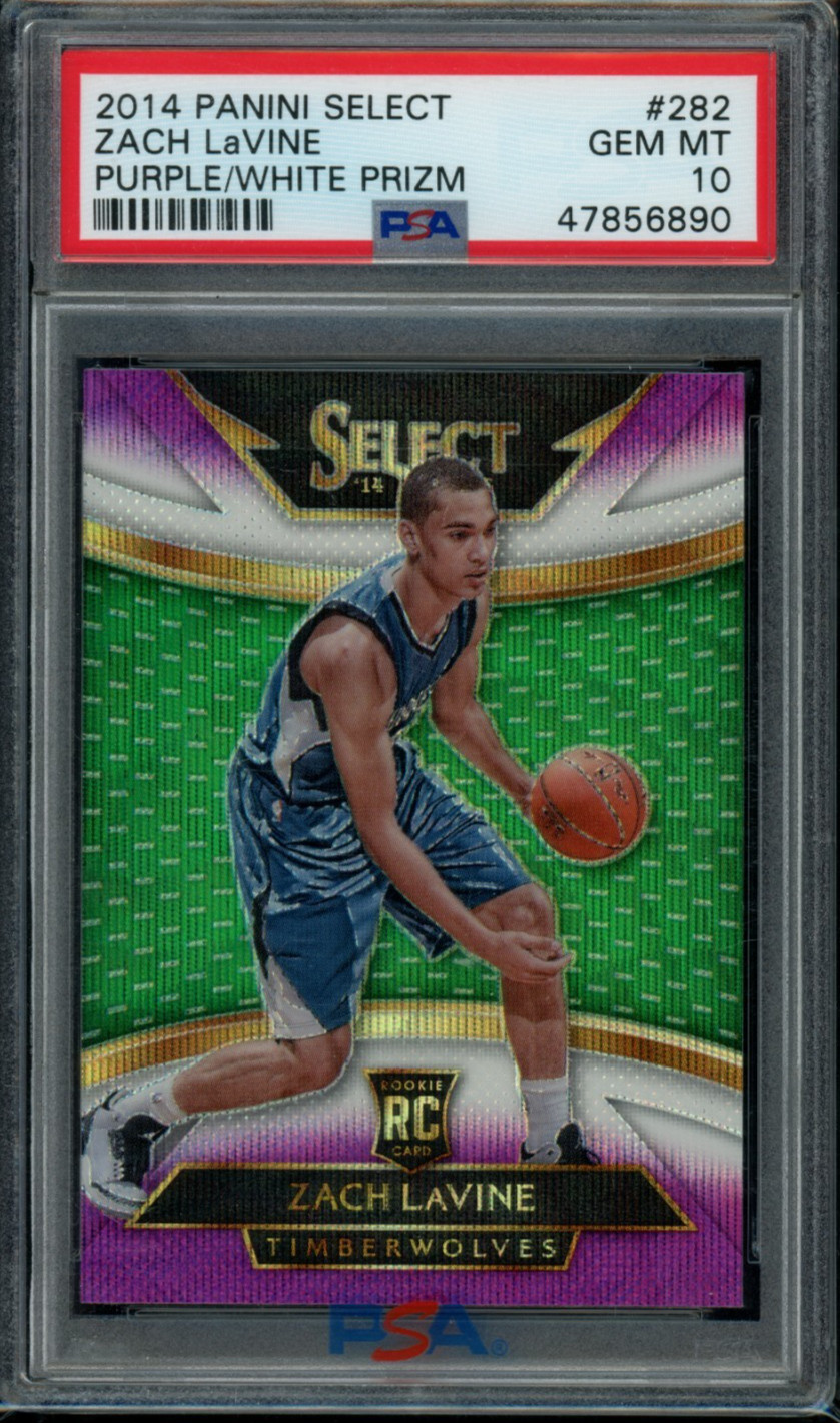 2014-15 Panini Select Purple White Courtside Zach LaVine RC #282 PSA 10