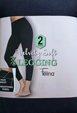 Felina Women's Velvety Soft Legging, 2-pack Black Small