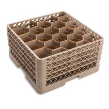 Traex TR11GGGG Beige 20 Compartment Glass Rack with 4 Extenders
