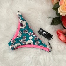 WILDFOX 60s Floral Reversible Bikini Bottoms NWT, Women's Size Large