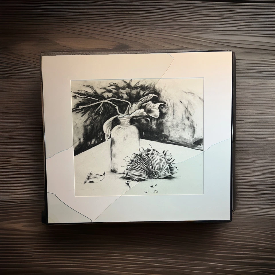Dibujo original al carbón, boceto, naturaleza muerta - pieza de contemplación. Rorschach Foto 2 de 4