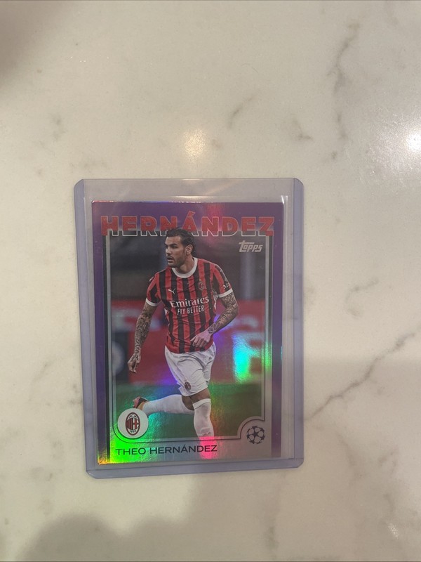 2025 Topps UEFA Theo Hernandez Purple Refractor Parallel 08/15 Numbered Rare