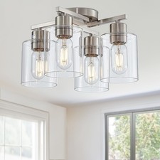 Semi Flush Mount Ceiling Light Kitchen Lighting Fixtures Ceiling Brushed Nick...