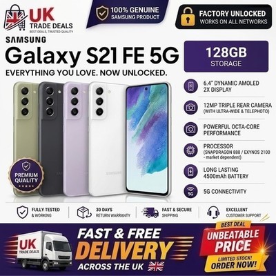 Samsung Galaxy S21 FE 5G 128GB - entsperrtes Smartphone - Android - makellos A++