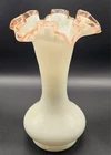 Fenton Rose Crest  Double Crimp Ruffle Vase