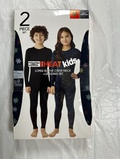 32 Degrees Heat Kids Thermal Base Layer Set Navy Snowflake - Medium 8/10