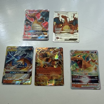 Charizard 5-Card Foil Promo Lot: VSTAR, EX, V, Reshiram & Charizard GX TAG