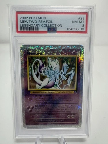 2002 POKEMON LEGENDARY COLLECTION #29 MEWTWO-REVERSE FOIL PSA 8