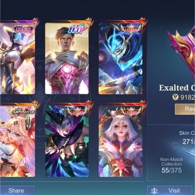 Moonton Mobile Legends: Bang Bang Exalted Collector V Account 78 Skins