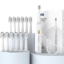 SEJOY Electric Toothbrush Sonic Rechargeable 12 Tooth Brush Heads Timer 5 Mode