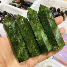 100g Natural Dioptase Tower Quartz Crystal obelisk Wand point Reiki healing 1PC