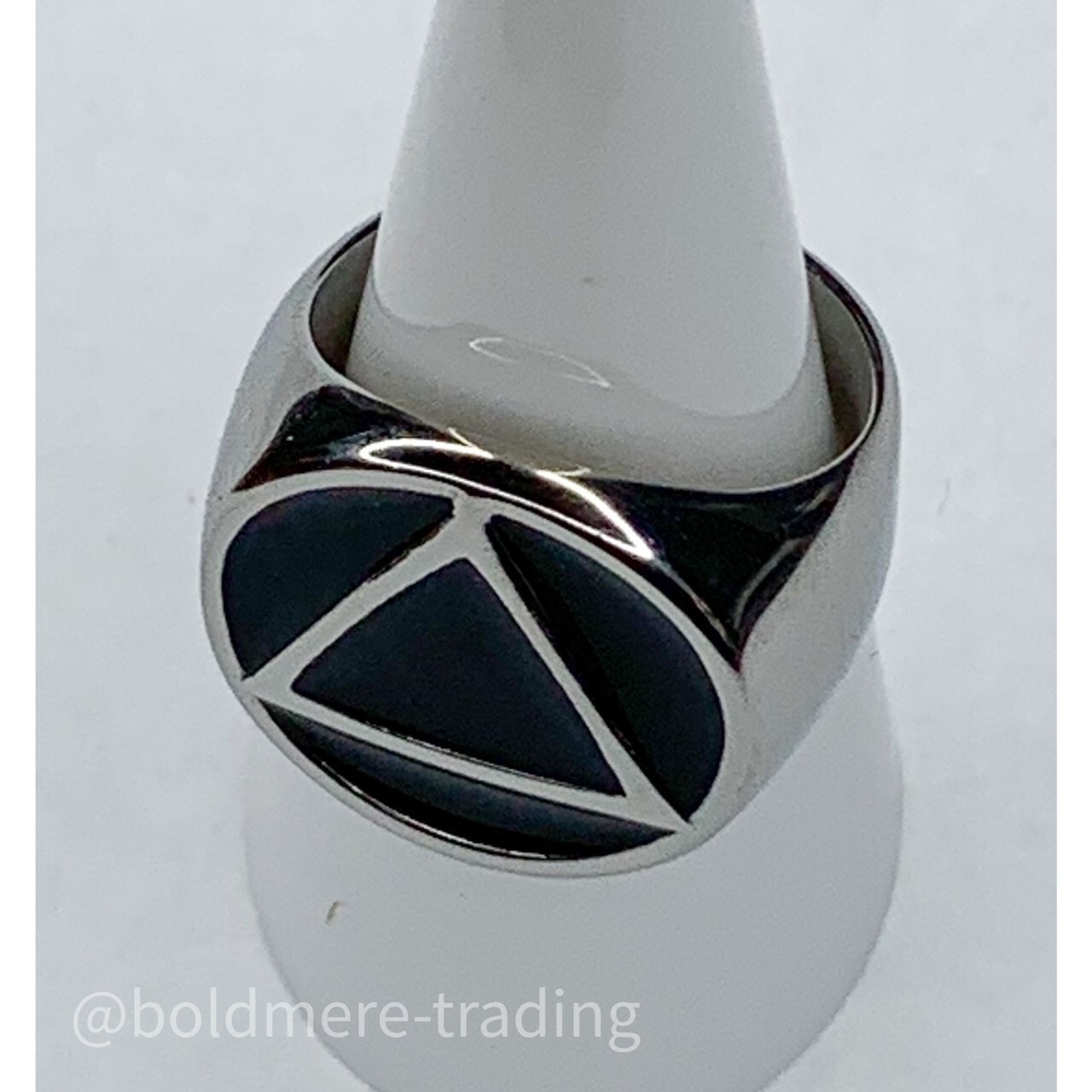 Alcoholics Anonymous Men's Ring Sobriety Recovery Stainless Steel ...