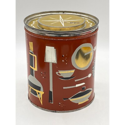 Vintage Proctor and Gamble Fluffo Shortening Tin Atomic Riser