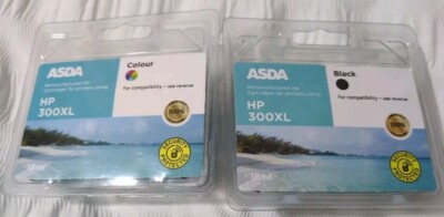 Asda hp 300 xl ink cartridges Compatible Black And Colour. New Sealed ...