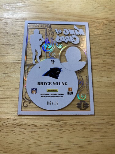 2023 Panini Illusions Bryce Young King of Cards Red & Blue 6/15 SP Acetate RC - Picture 12 of 12