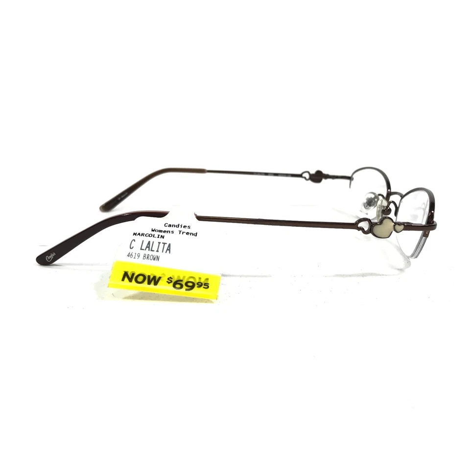 Candies C LALITA BRN Eyeglasses Frames Brown Round Half Rim 46-19-135 - Image 4 of 4