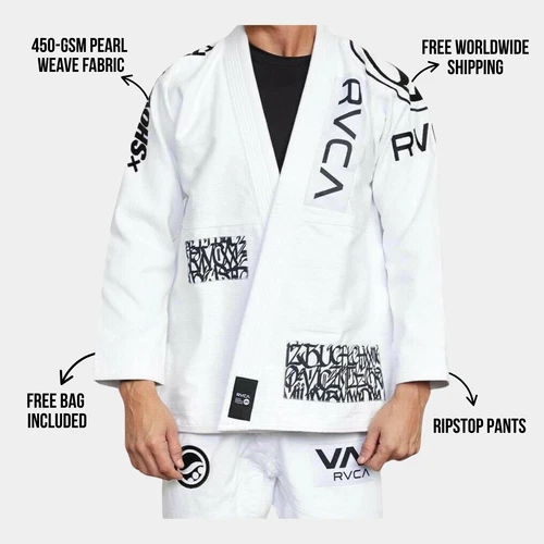 Shoyoroll RVCA Absolute King Batch 105 BJJ Gi White | 450 GSM Kimono | Free Bag