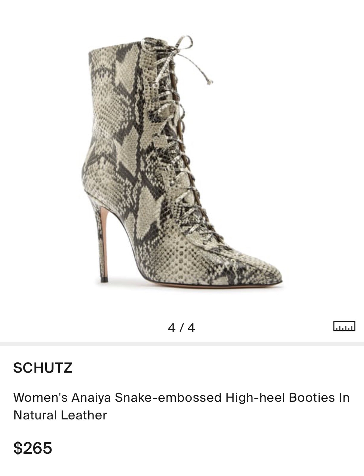 Schutz Anaiya Snake Leather Lace-Up 