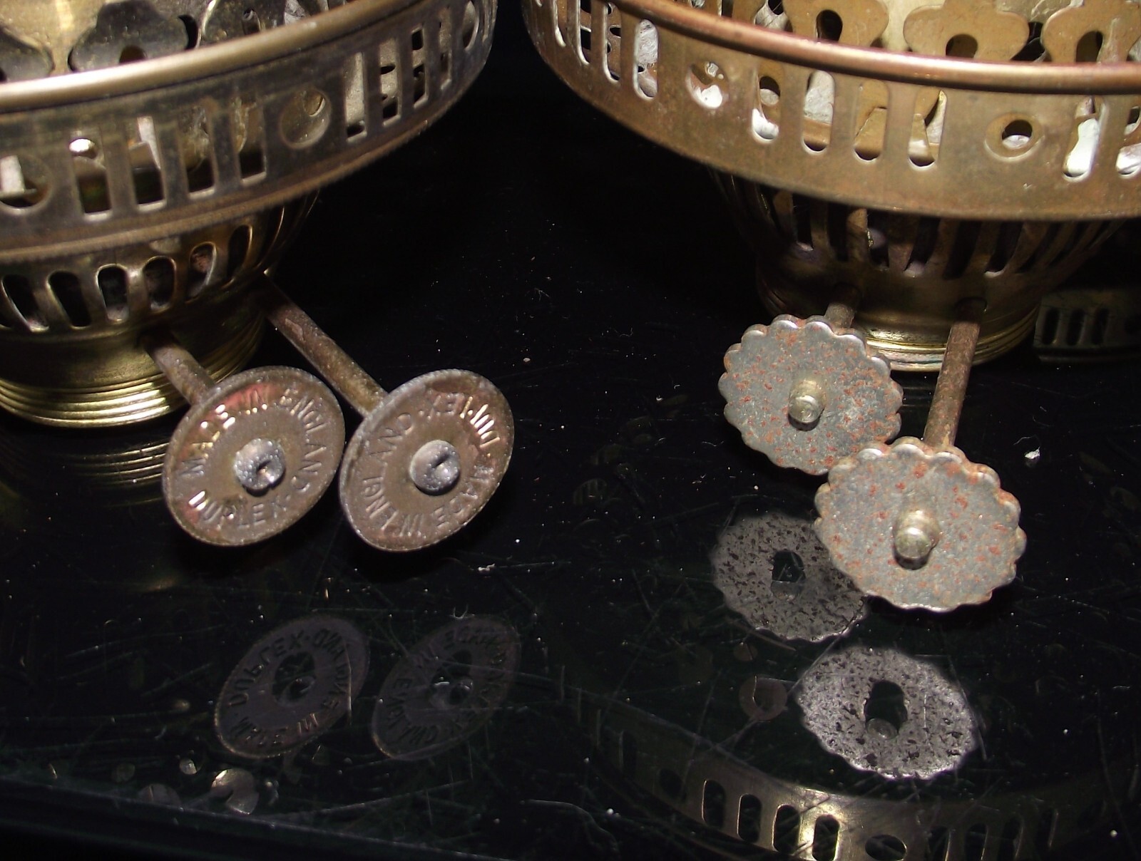 Vintage Job Lot Bundle Of 6 Duplex Oil Lamp Spares Parts Burners With