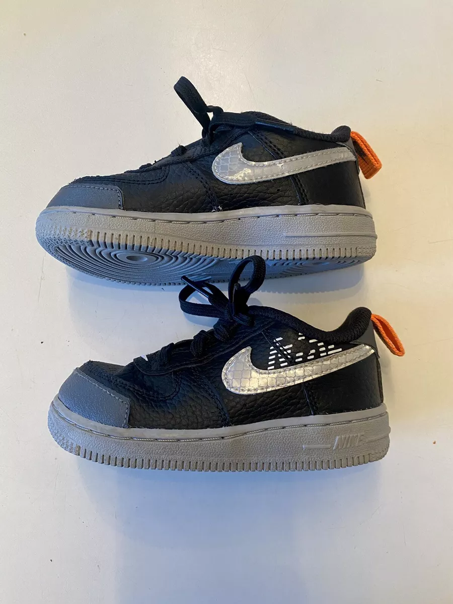Nike air force 1 lv8 top black/wolf grey/blue preschool boys' shoe