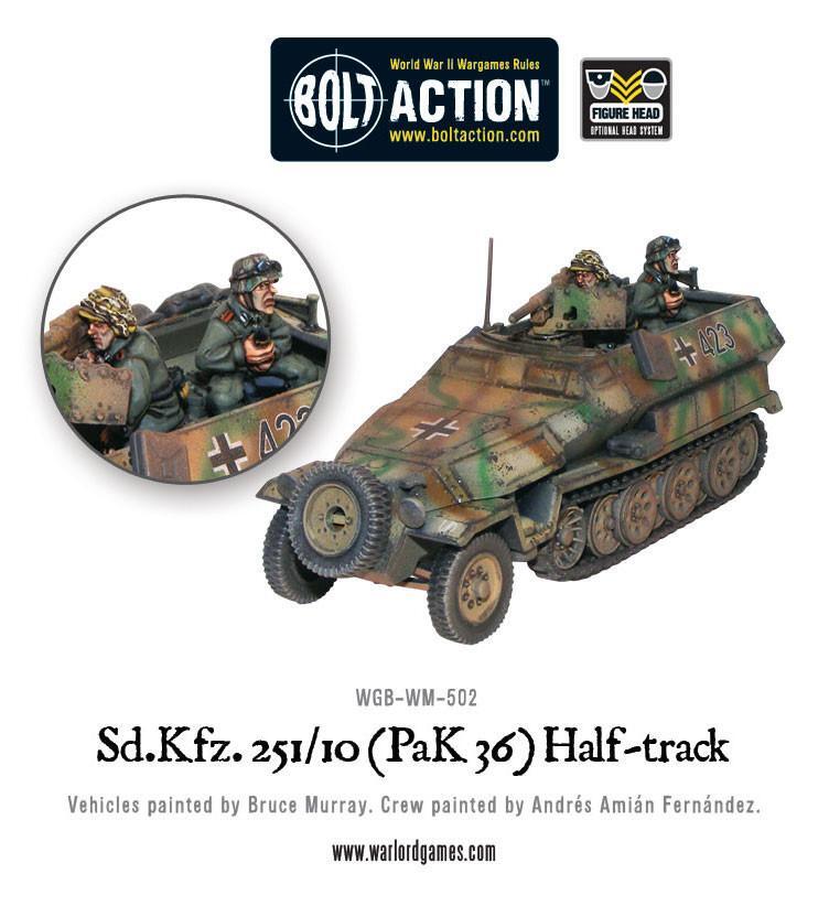 Thumbnail - Sd.kfz 251/10 Pak 36 Half-track, Deutschland, Bolt Action Ww2, Warlord