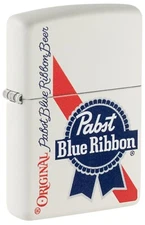 Zippo Pabst Blue Ribbon Design White Matte 48746