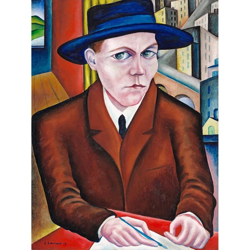 Schrimpf Georg Portrait Oskar Maria Graf Canvas Art Print Poster