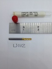 1 NEW USA 7/64" DIAMETER CARBIDE ENDMILL 4 FL SQ. 1-1/2" OAL.  3/8" LOC (U112)