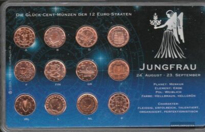 Europe GlücksCENT-Coins all 12 Gründungsländer Virgo Stempelgl brillant